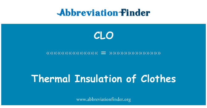 CLO: Теплоізоляція одягу