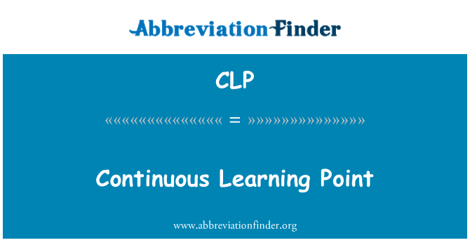 CLP: 지속적인 학습 포인트