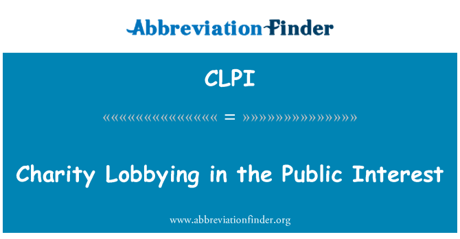 CLPI: Velgørenhed lobbyvirksomhed i den offentlige interesse
