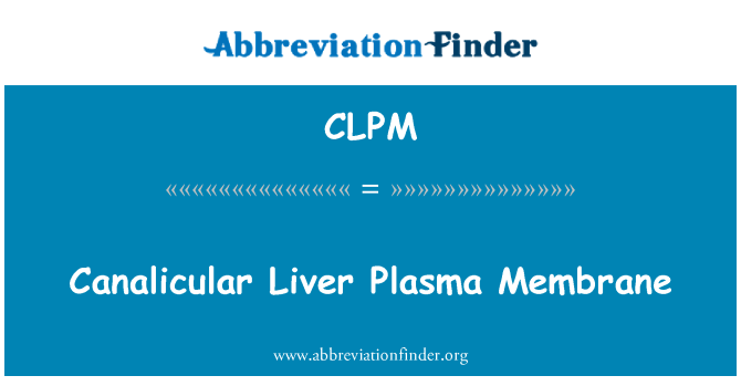 CLPM: Canalicular jeter plazemske Membrane