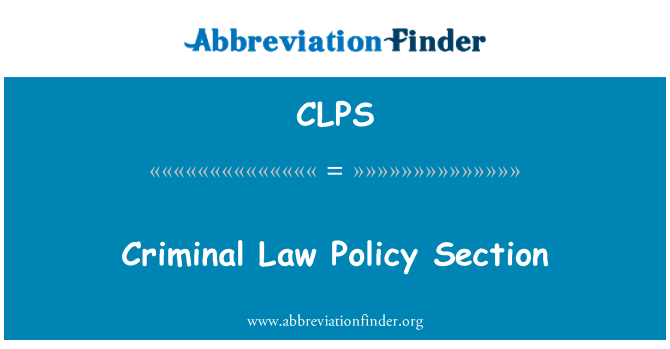 CLPS: Kaznenog zakona pravilnik