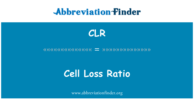 CLR: Cymhareb golled cell