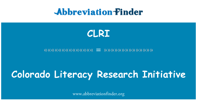 CLRI: Inisiatif penyelidikan Literasi Colorado