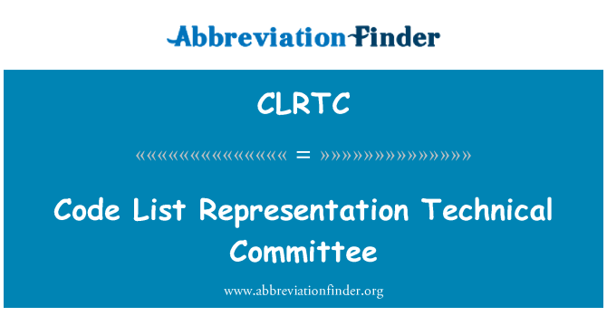 CLRTC: Code lijst vertegenwoordiging technisch comité