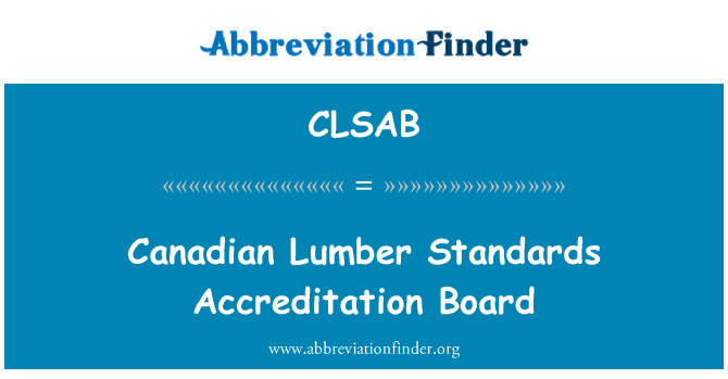 CLSAB: Odbor za akreditacijo kanadskega lesa standarde