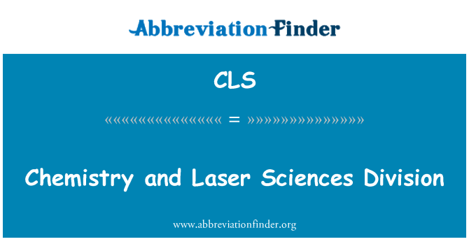 CLS: Kemija in Laser Sciences Division