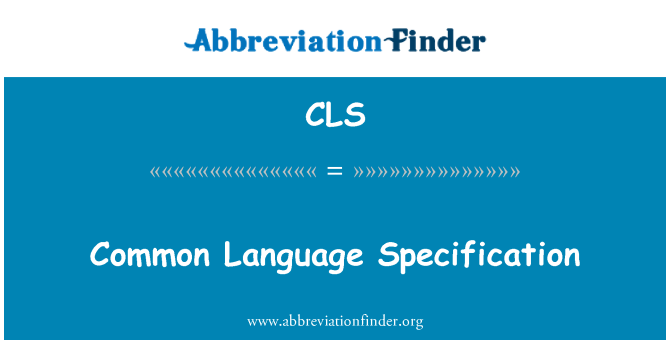 CLS: Common Language Specification