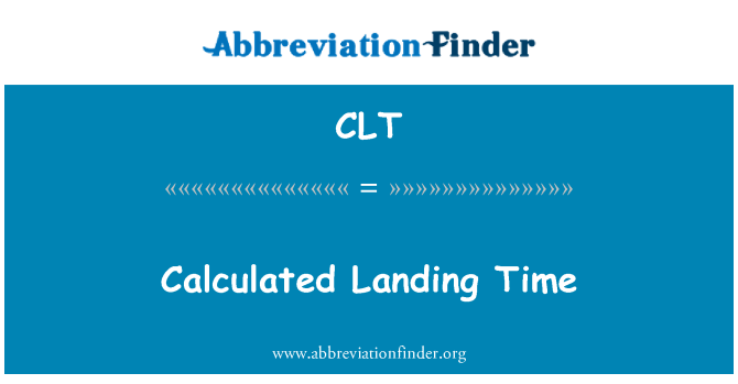 CLT: Landing tijd berekend