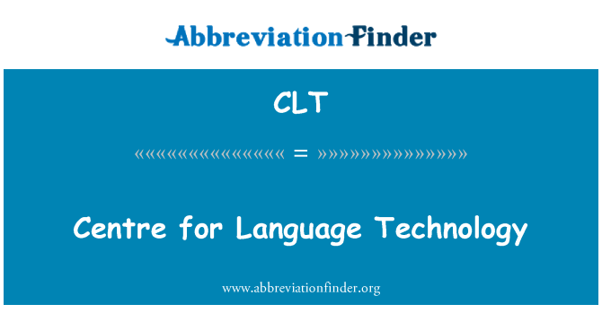 CLT: Центр языковых технологий