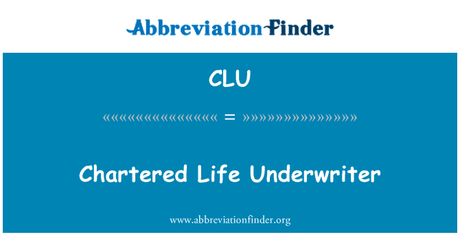CLU: Gecharterde leven Underwriter