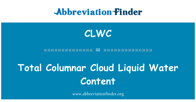 CLWC: 총 열 구름 액체 물 콘텐츠