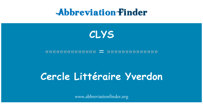 CLYS: Cercle Littéraire Yverdon