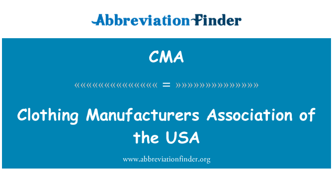 CMA: Asociace výrobců oblečení z USA