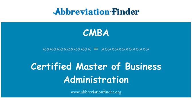 CMBA: Bersertifikat Magister Administrasi Bisnis