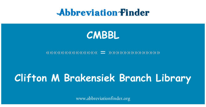 CMBBL: Clifton M Brakensiek ogranak knjižnica