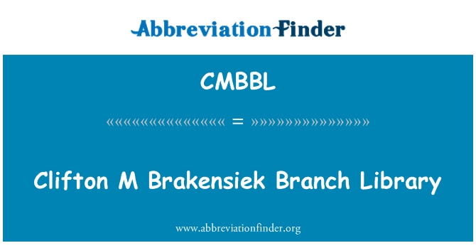 CMBBL: คลิฟตั้น M Brakensiek สมุด