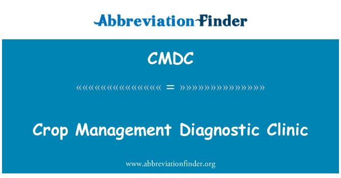 CMDC: Gewas Management diagnostische kliniek