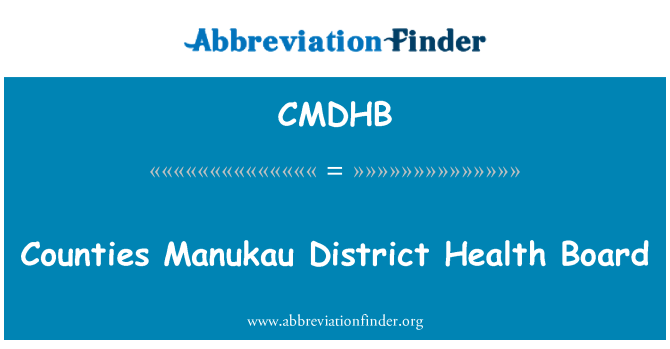 CMDHB: Grafschaften Manukau District Health Board