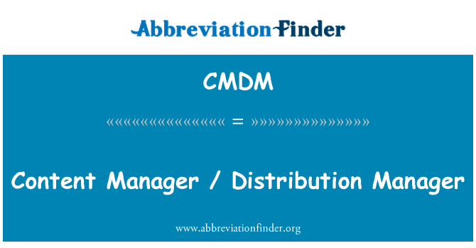 CMDM: Konten manajer / manajer distribusi