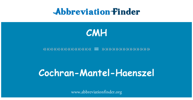 CMH: Cochran-Mantel-Haenszel