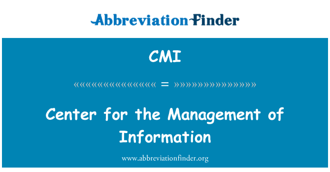 CMI: Center za upravljanje informacij