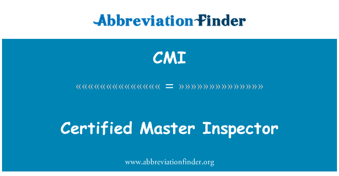 CMI: Certificeret Master inspektør