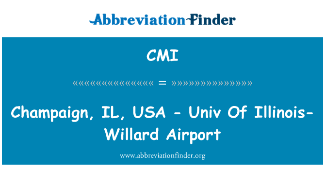 CMI: แชมเพน IL สหรัฐอเมริกา - Univ อิลลินอยส์ Willard สนามบิน