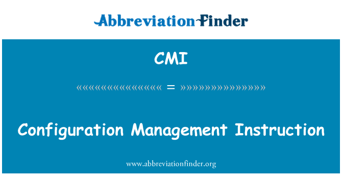CMI: Instrukcja zarządzania konfiguracją