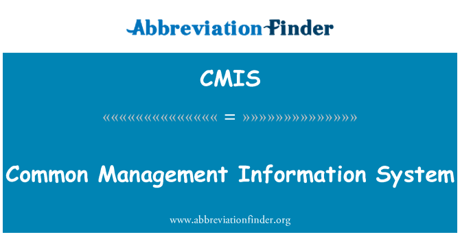 CMIS: Common Management Information System
