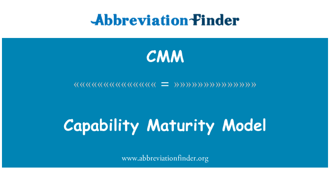 CMM: Capability Maturity Model