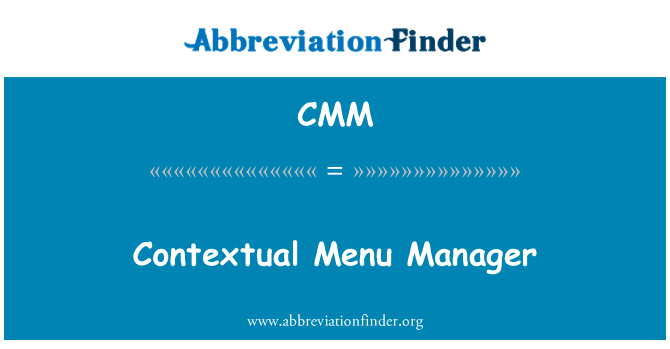 CMM: Maniġer ta ' l-Menu kontestwali