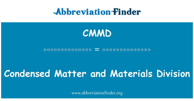 CMMD: Kondenzovaných látek a dělení materiálů