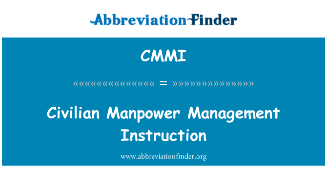 CMMI: הוראת ניהול כוח אדם אזרחיים
