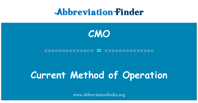 CMO: Current Method of Operation