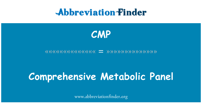 CMP: Panou cuprinzătoare metabolice