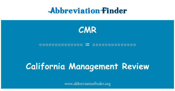 CMR: California gjennomgang