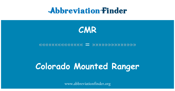 CMR: Colorado Ranger monte edilmiş.