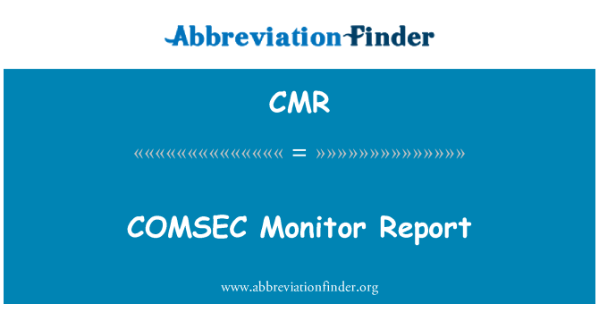 CMR: COMSEC Monitor Raport