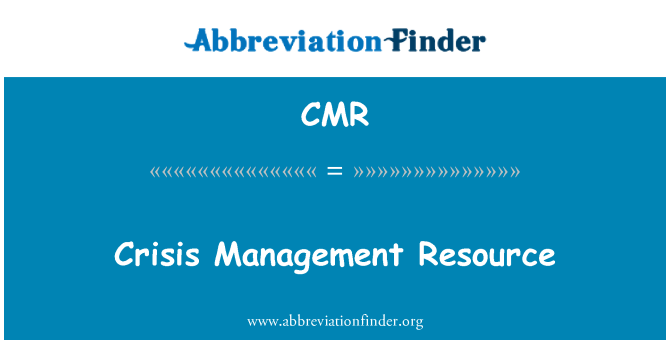 CMR: Krisestyring ressource