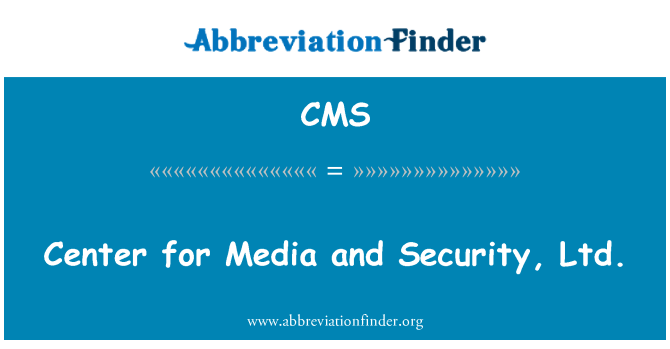 CMS: Center for Media e sicurezza, Ltd.