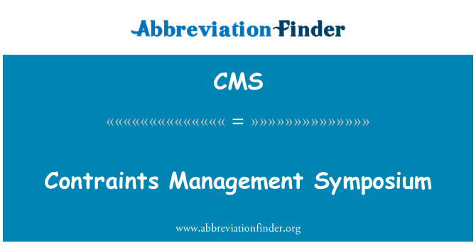 CMS: Contraints yönetimi Sempozyumu