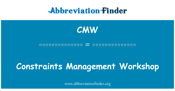 CMW: Constraints Management Workshop