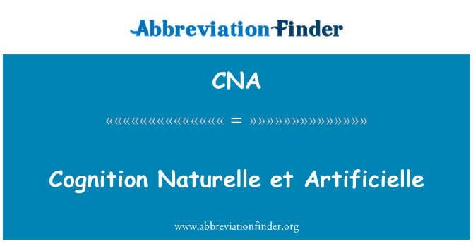 CNA: 認知奈楚麗 et Artificielle