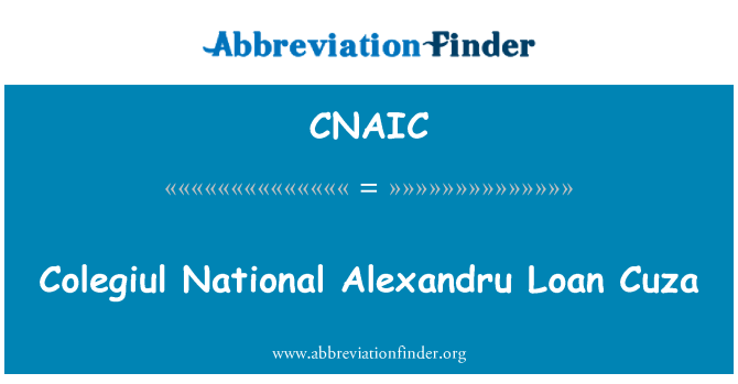 CNAIC: Colegiul nasyonal Alexandru prè Cuza