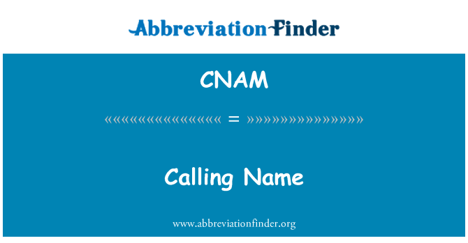 CNAM: Nom de l'appelant