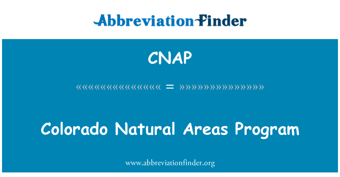 CNAP: Colorado přírodních oblastí Program