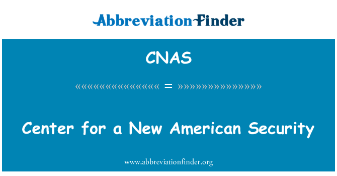CNAS: 新アメリカ安全保障センター
