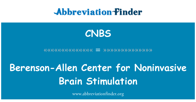 CNBS: Berenson-Allen Center voor Noninvasive brein stimulatie