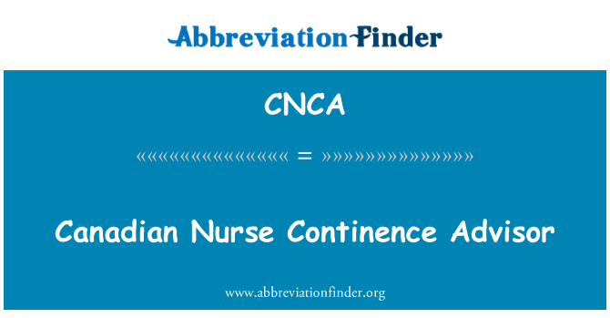 CNCA: Consilier continenţă canadian Nurse