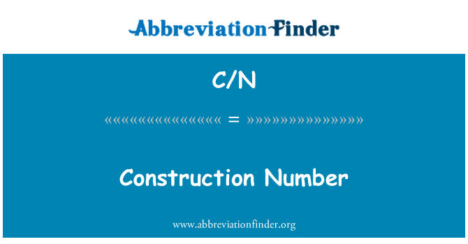 C/N: Numero di costruzione